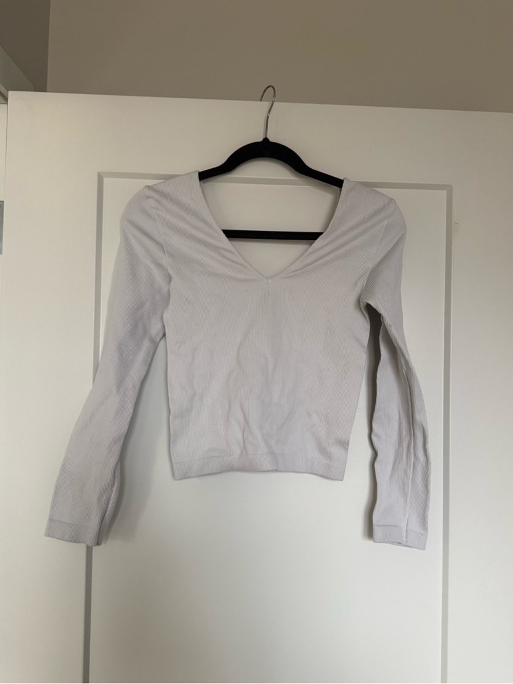 Target ribbed white long sleeve top
